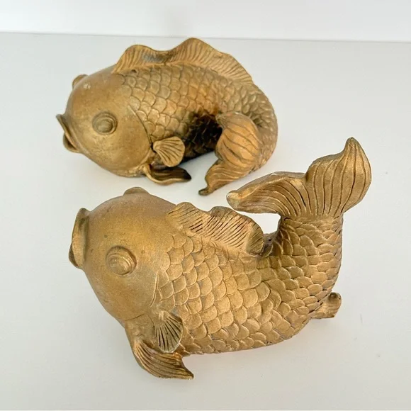 Gold Fish Figurines | Vintage-Inspired Home Decor Accents - Picture 5 of 12
